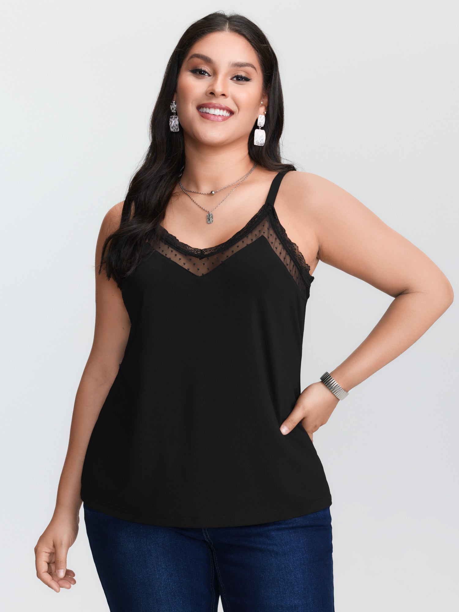 Suspender Tank Top - Canotta nera in maglia, disponibile anche