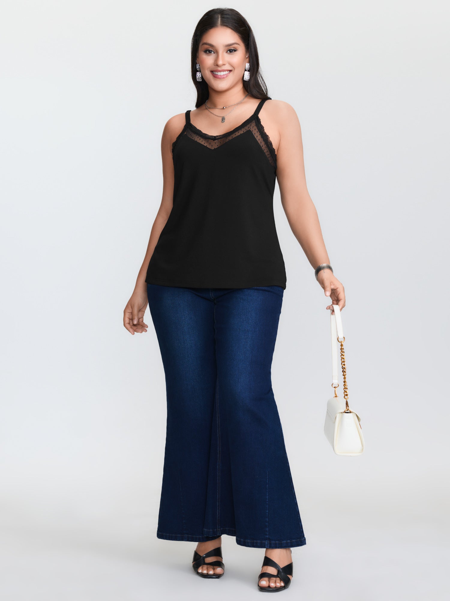 Canotta nera in maglia, dispon - Suspender Tank Top recensione e prezzo